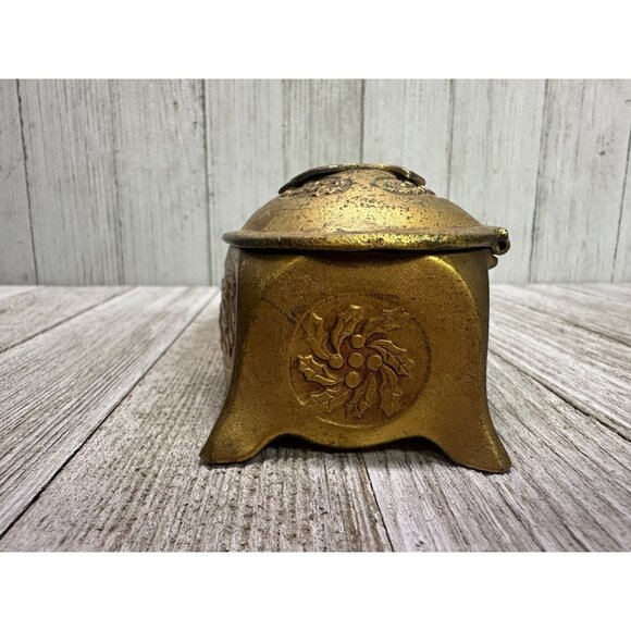 Vtg K & Co Jewelry Trinket Box Bronze WaterTown Wisconsin High School 3" Long - Picture 4 of 15